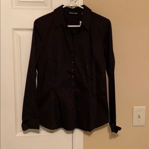 Button up black blouse